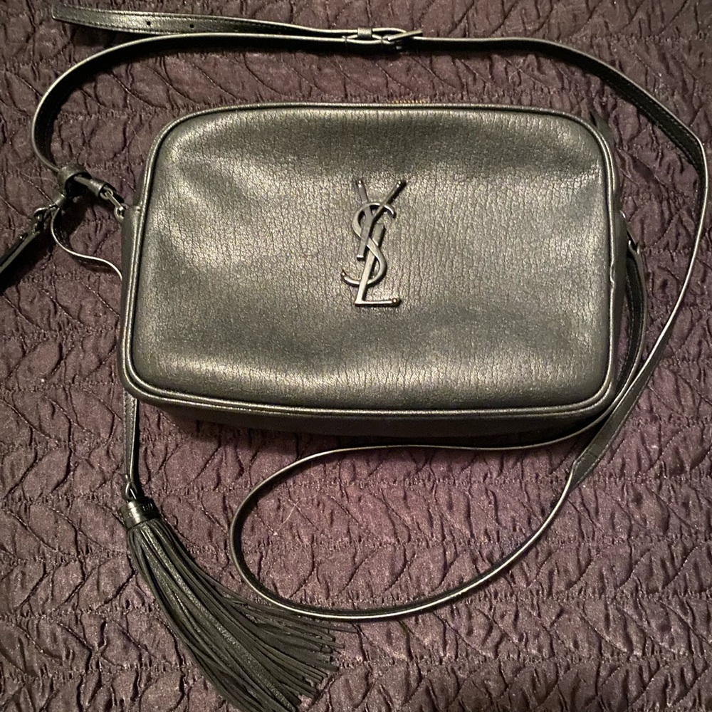 Saint Laurent Black Crossbody Bag with Iconic Logo